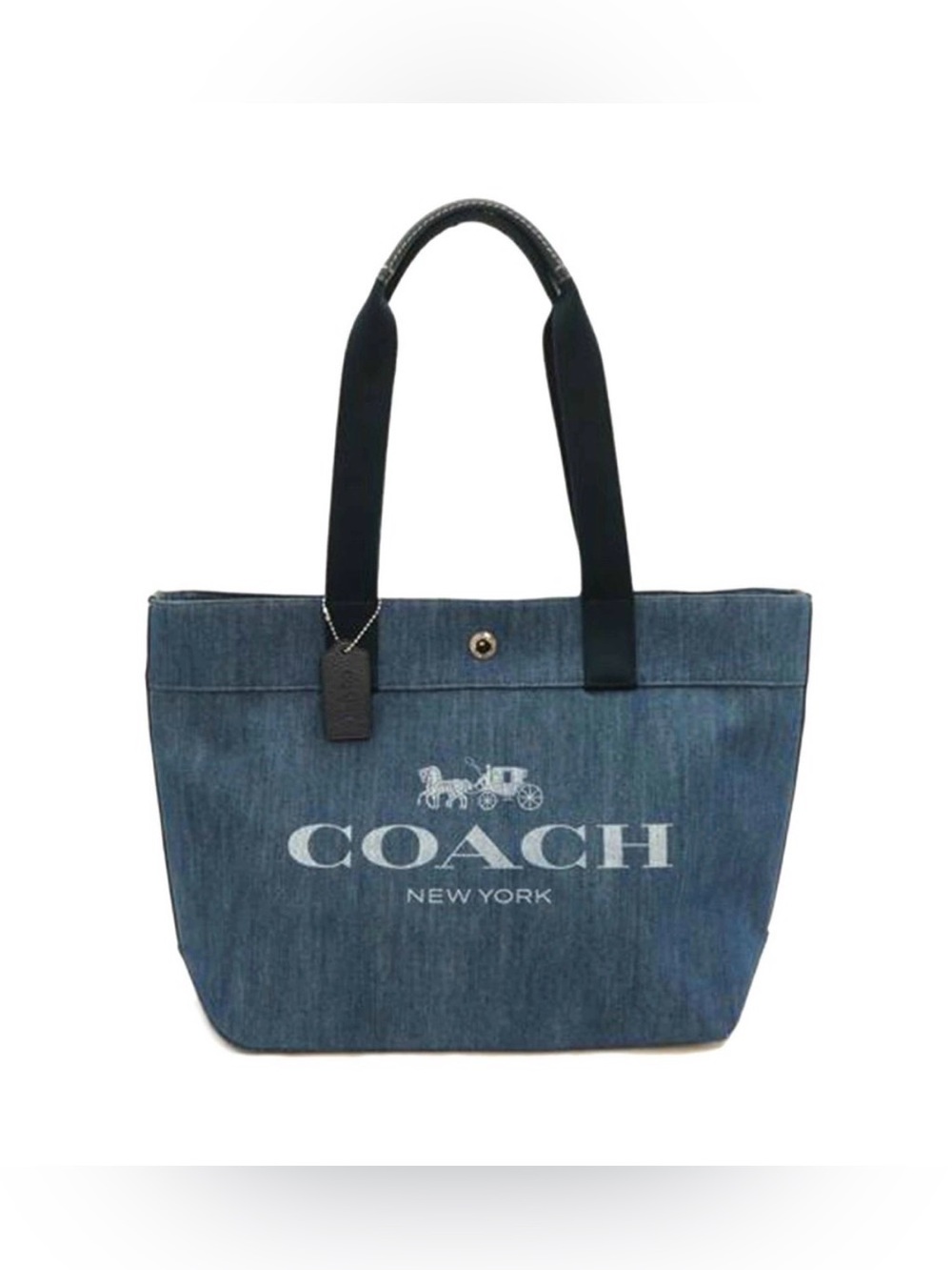 RARE COACH Denim Large Tote Bag - Picture 4 of 8